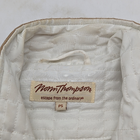 Norm Thompson Beige Quilted Fall Jacket Petite Small Coat - Picture 6 of 10